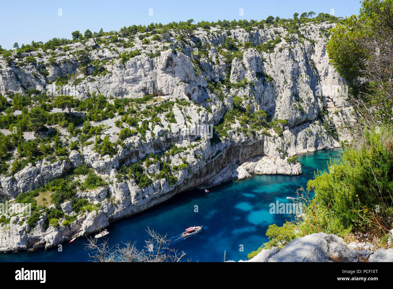 En Vaux creek seen from the Pointe d'En Vaux, Cassis, Bouches-du-Rhône, France Stock Photo