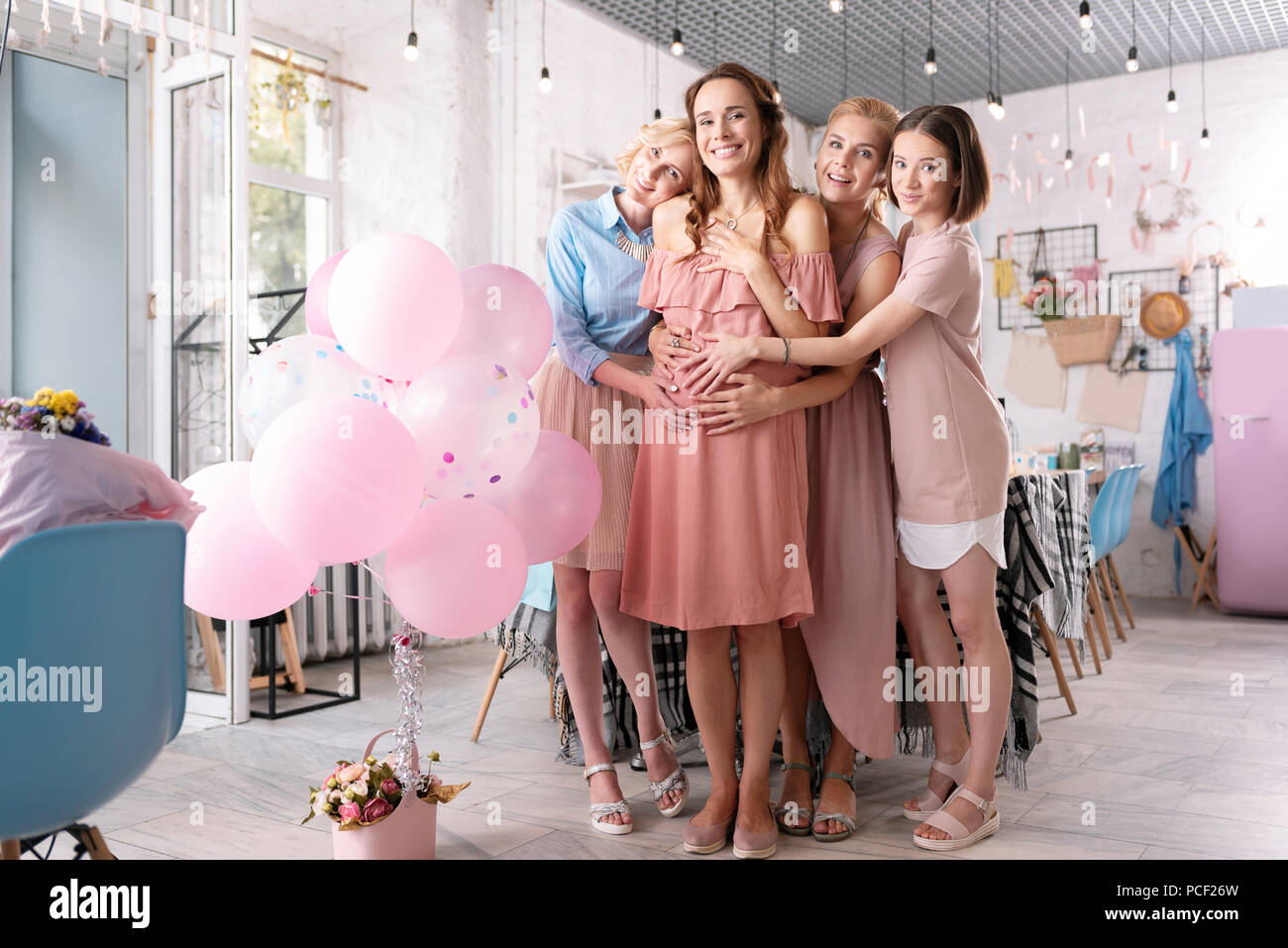 Big family participating in memorable photo session Stock Photo