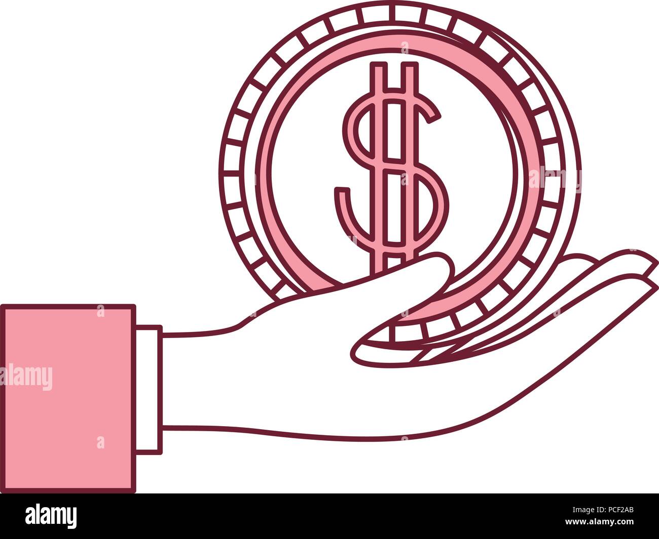 Hand With Coin Money Stock Vector Image Art Alamy