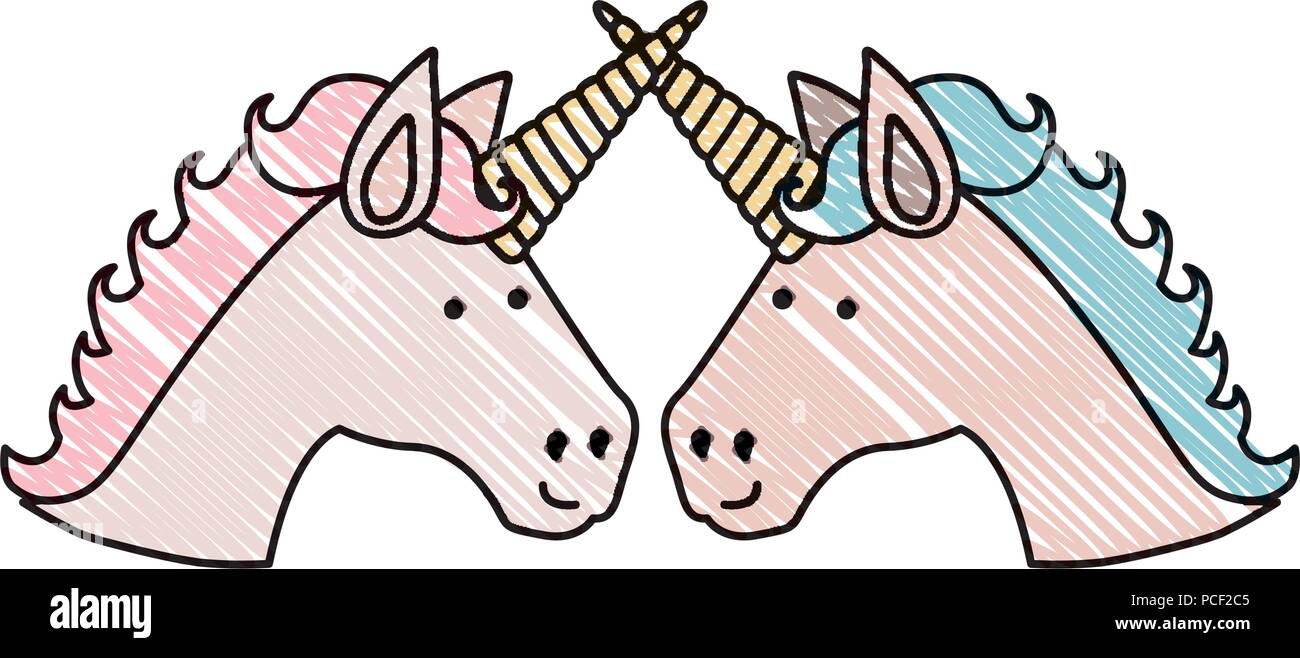 cute unicorns kissing characters Stock Vector Image & Art Alamy