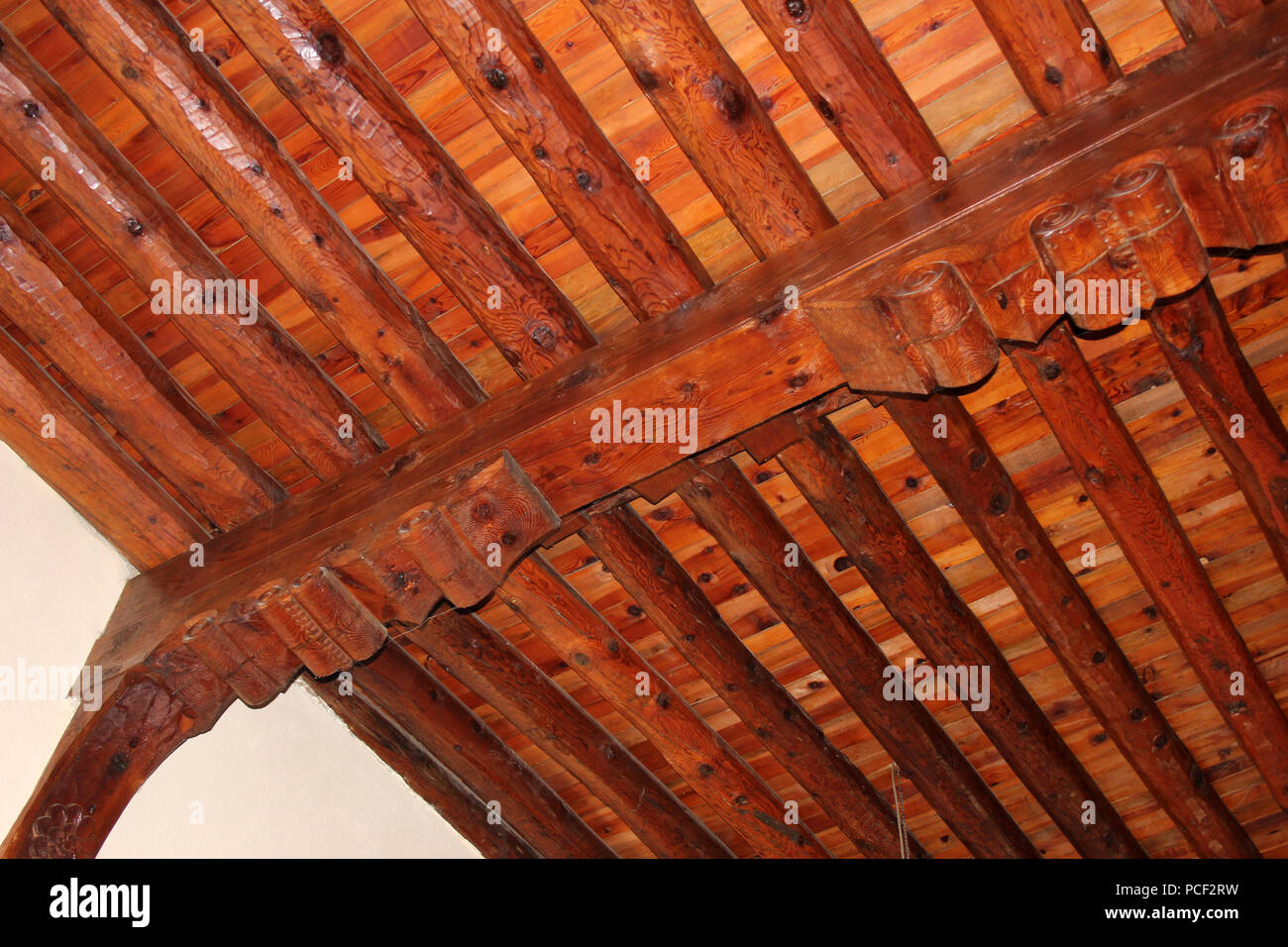 Wood Ceiling Stock Photo