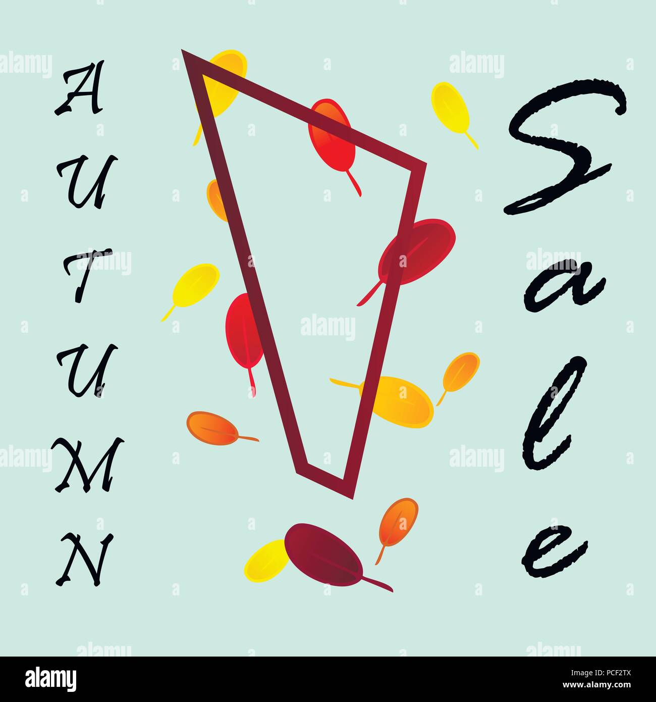 Autumn sale flyer template. Stock Vector