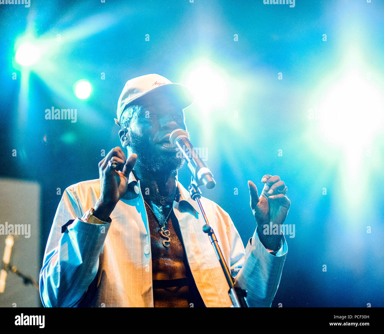Kojey Radical onstage at WOMAD on Thursday 26 July 2017 held at