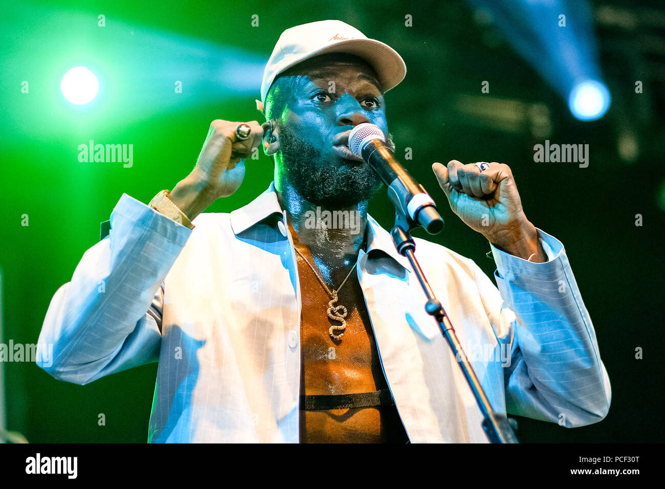 Kojey Radical onstage at WOMAD on Thursday 26 July 2017 held at ...