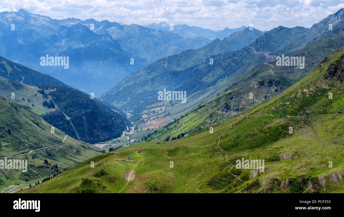 a view of Col du Tourmalet in pyrenees mountains Stock Photo