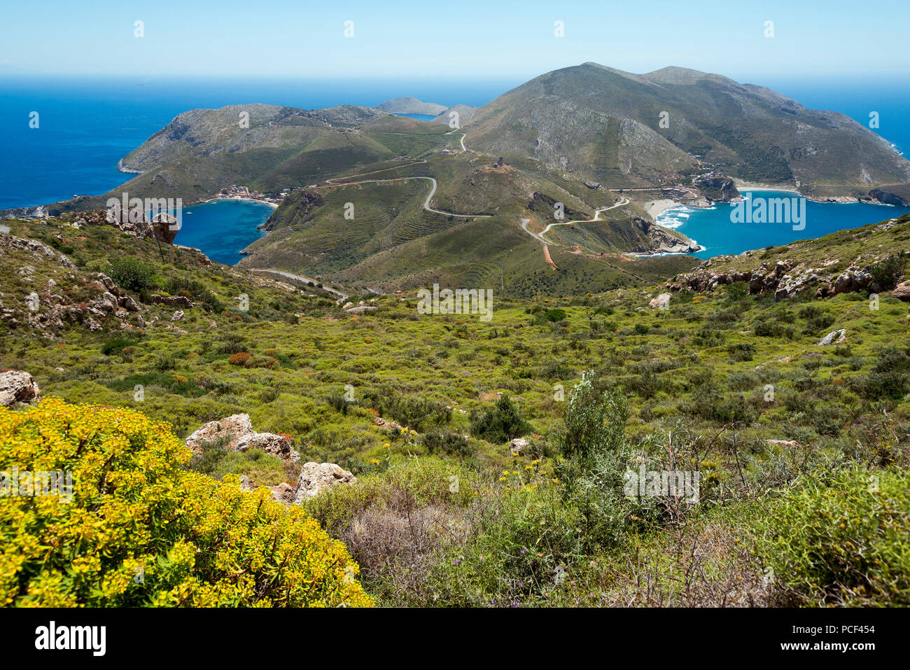 Porto Kagio and Marmari, Mani, Laconia, Peloponnese, Greece Stock Photo