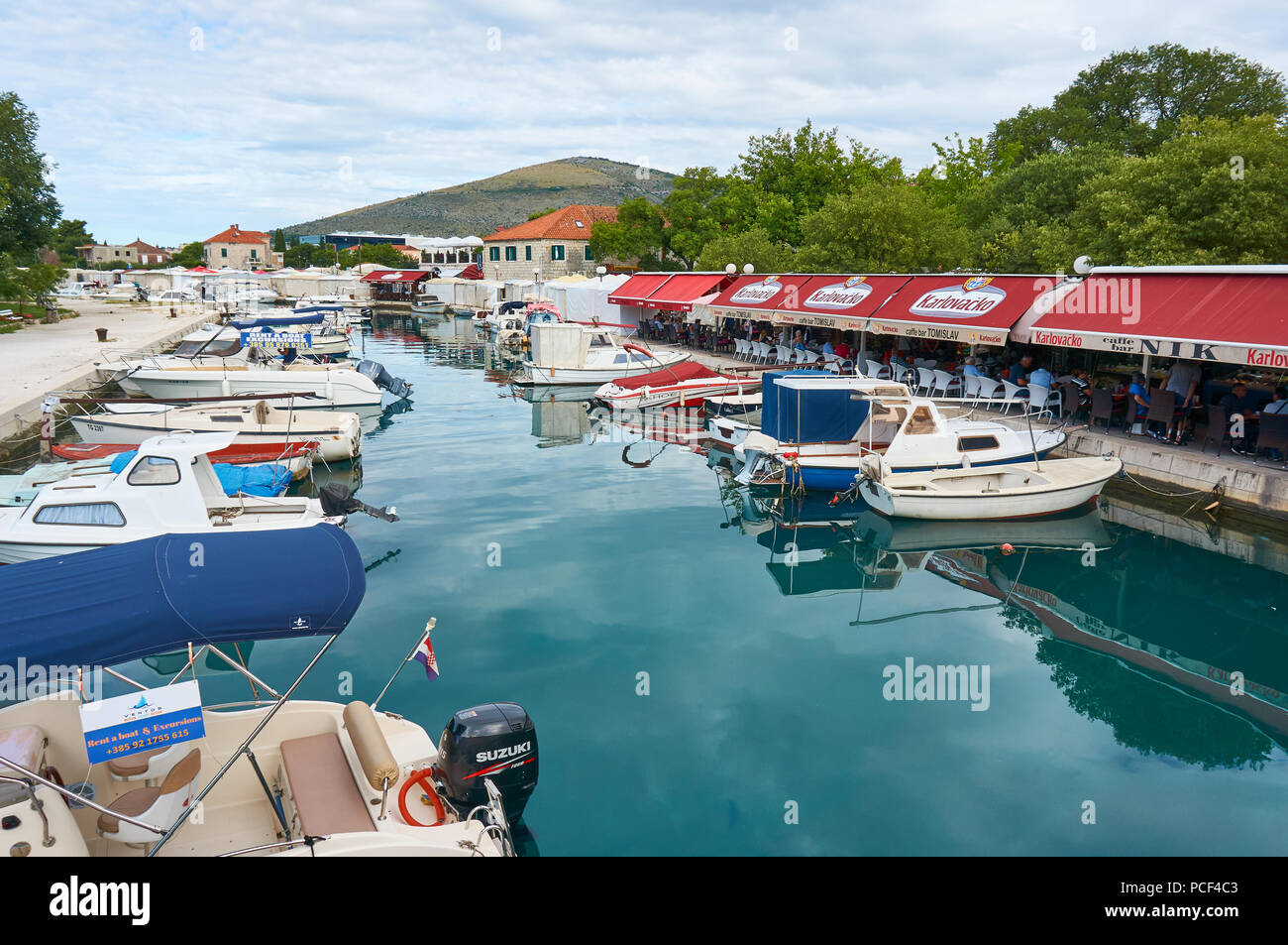 Trogir is a historic town and harbour on the Adriatic coast in Split-Dalmatia County, Croatia Stock Photo