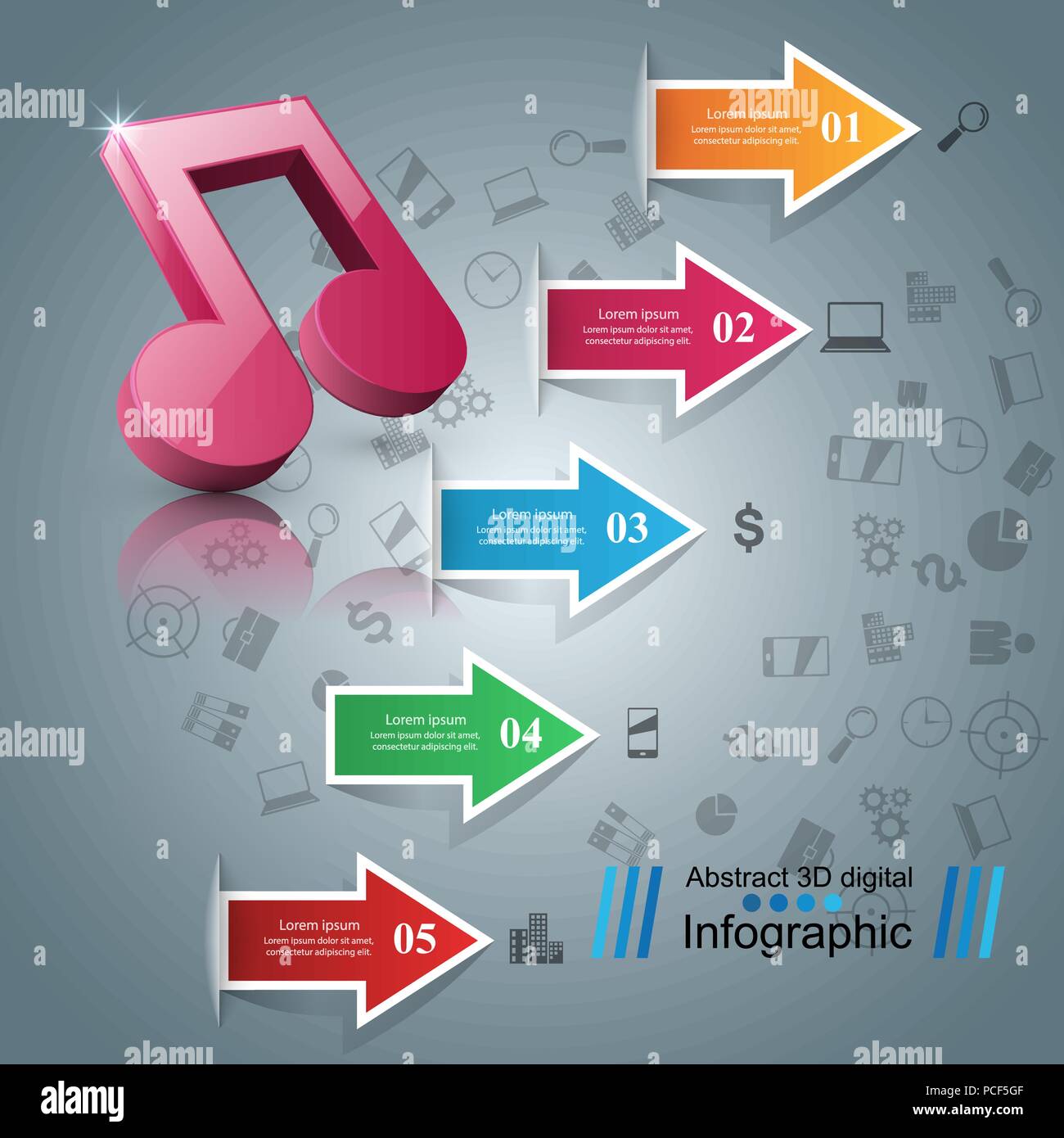 Music Infographic. Treble clef icon. Note icon Stock Vector Image & Art ...