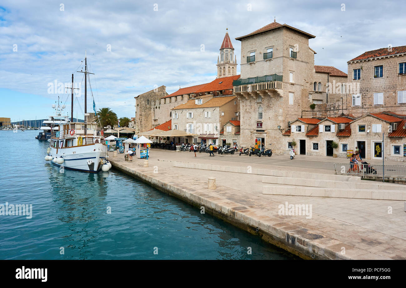 Trogir is a historic town and harbour on the Adriatic coast in Split-Dalmatia County, Croatia Stock Photo
