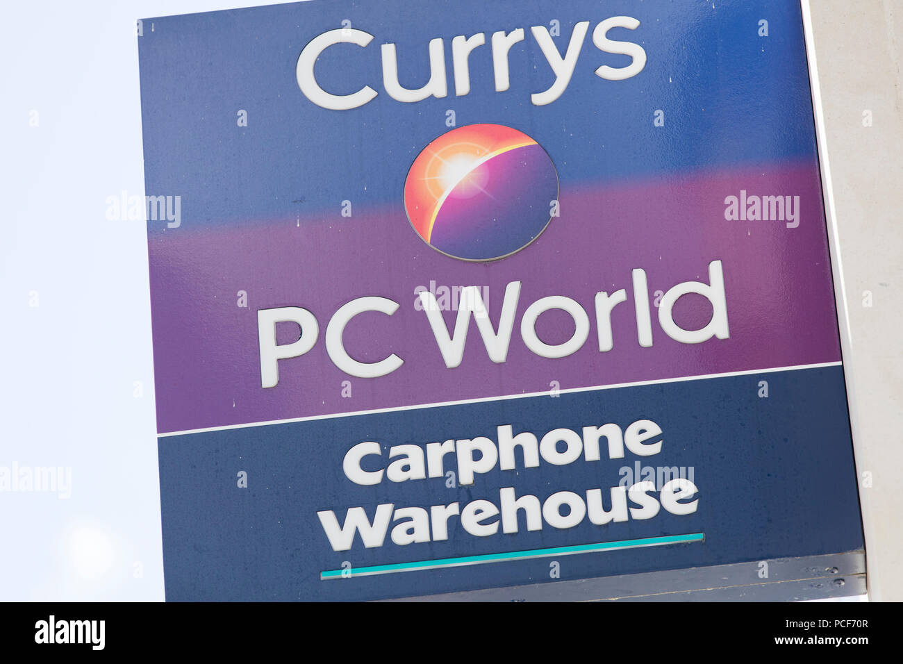 LONDON, UK - JULY 31th 2018: Currys PC World electronics store front on Oxford Street in central London. Stock Photo