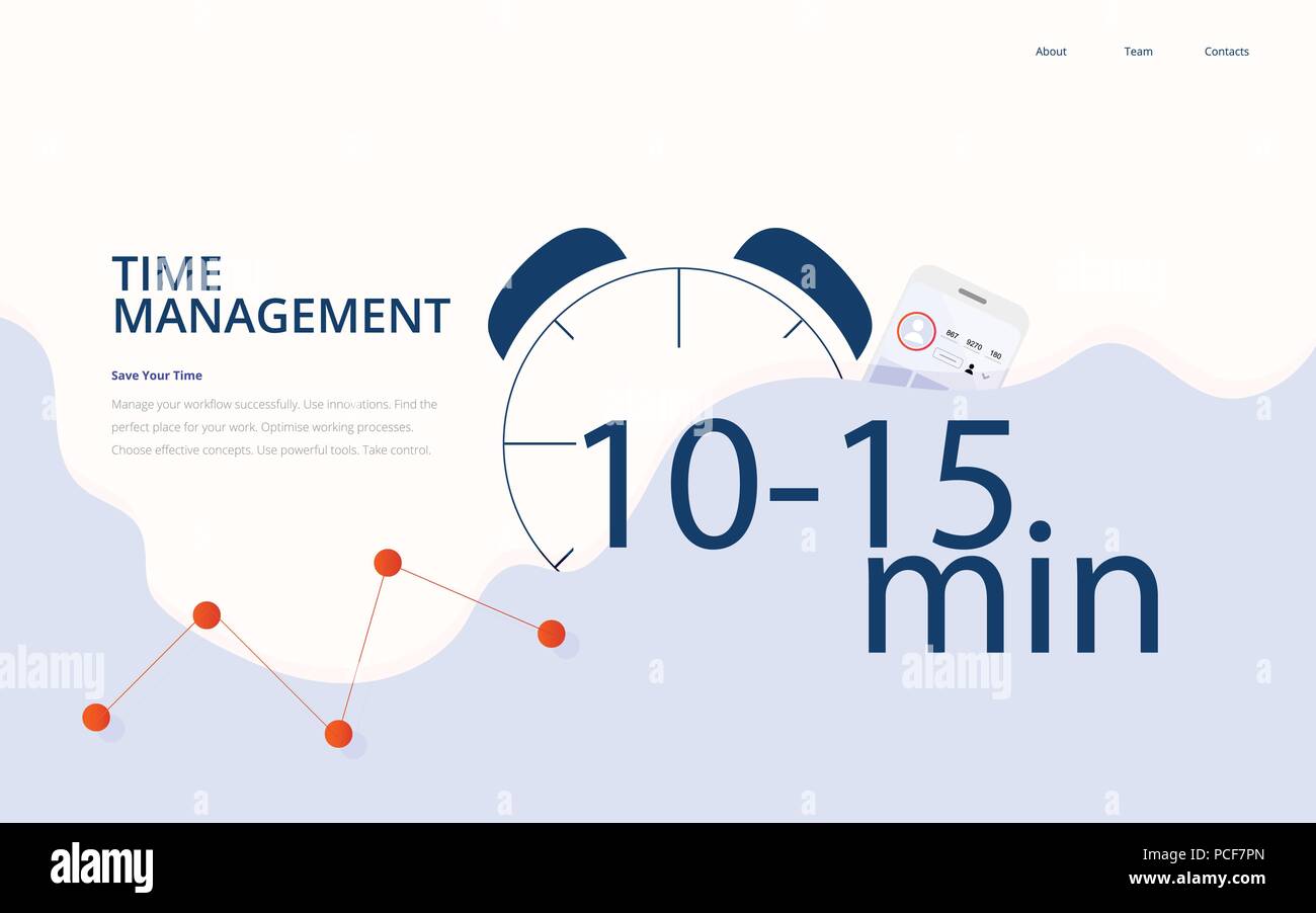 Vector flat illustration or template: Time Management business ...