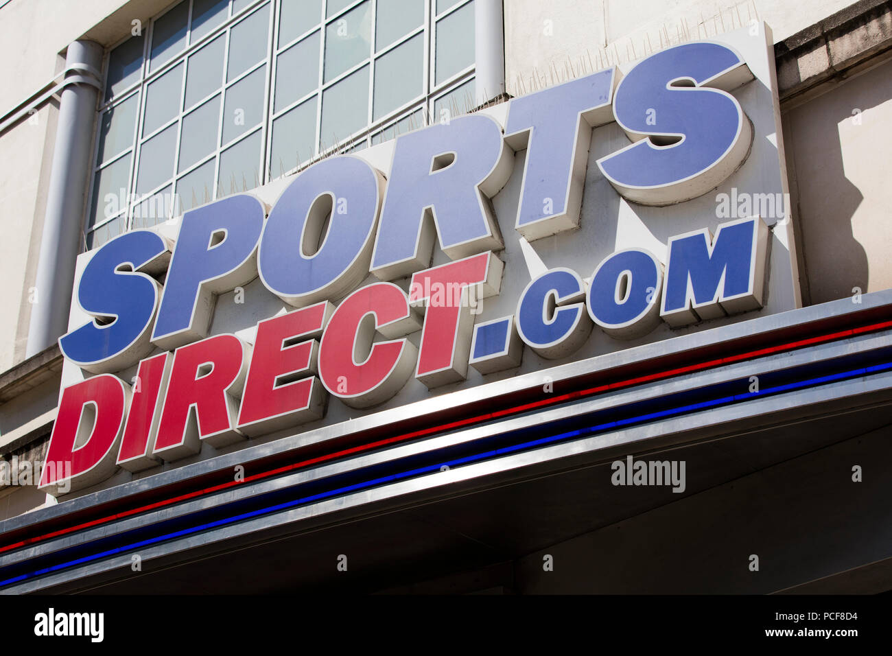 LONDON, UK - JULY 31th 2018: Sports Direct clothing store front on Oxford Street in central London. Stock Photo