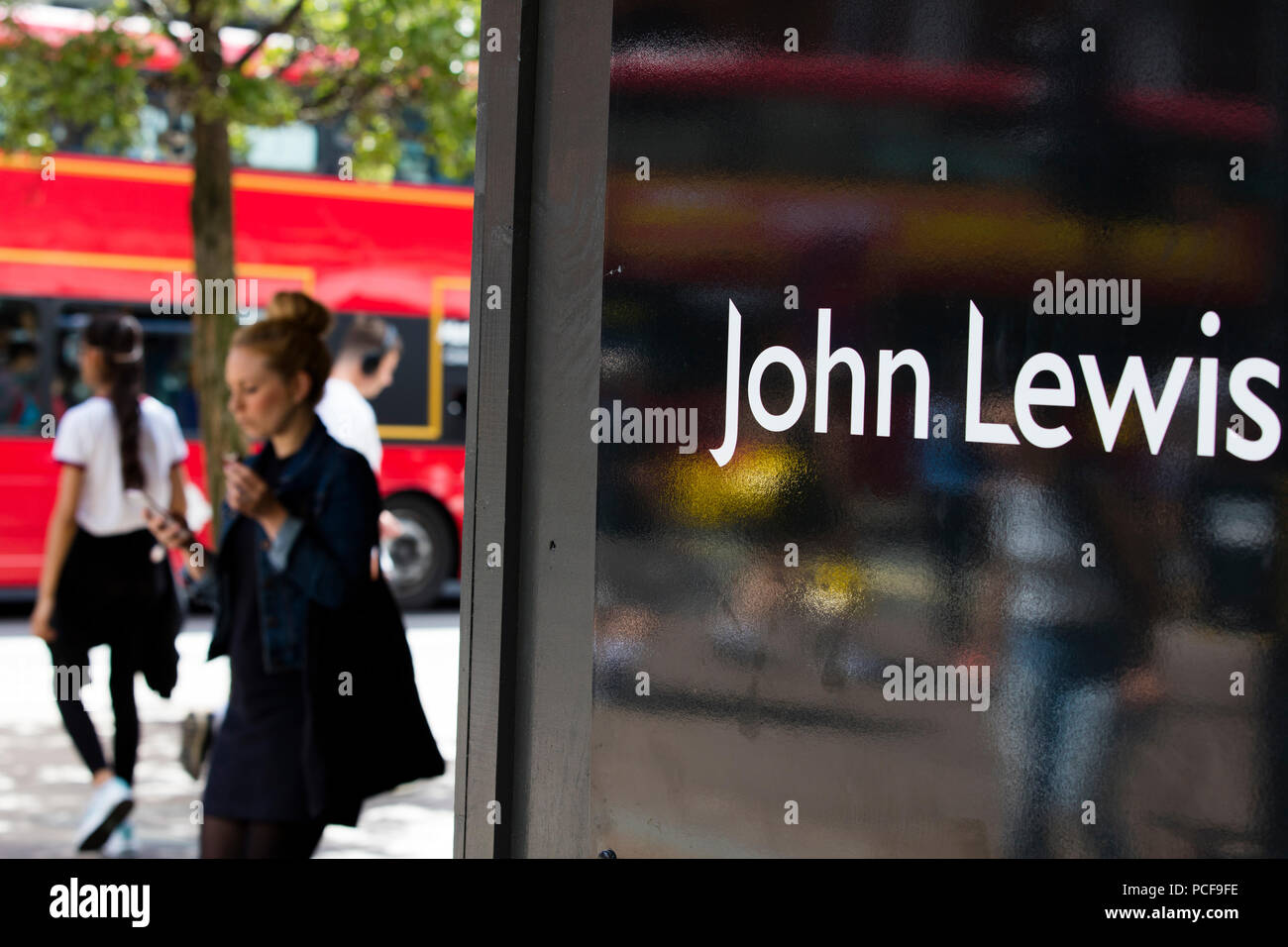 LONDON, UK JULY 31th 2018 John Lewis department store shop front on