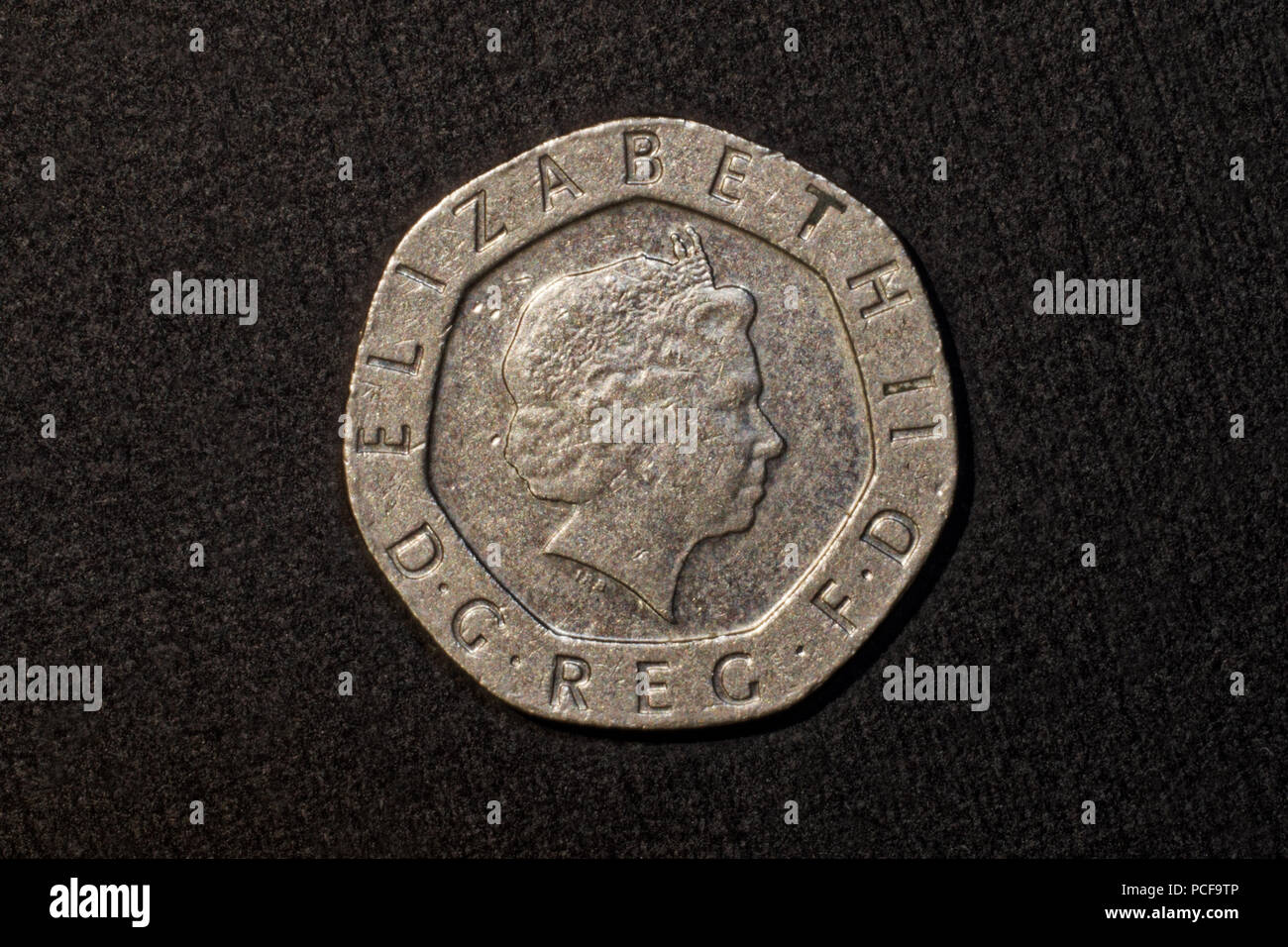 English coin, twenty pence,1990 Stock Photo Alamy