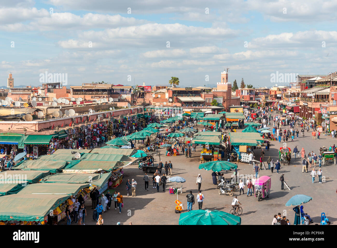 Locals On A Busy Place Djemaa El Fna Square Marrakech Morocco Stock 