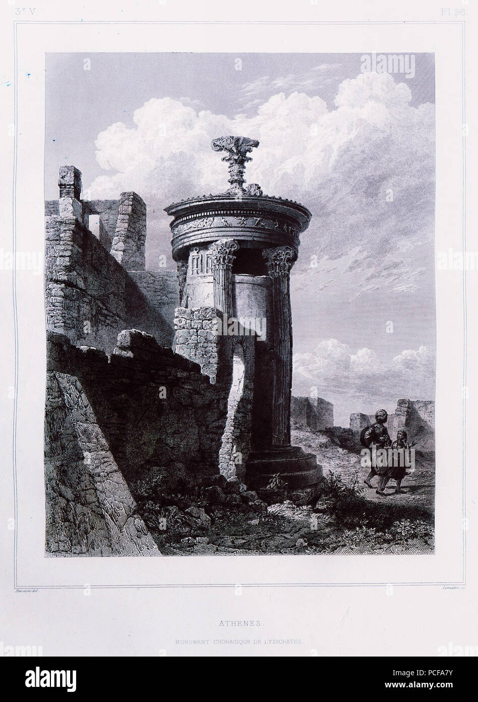 Dessin Original Signé Henri Laffillee - Monument Choragique De Lysicrate
