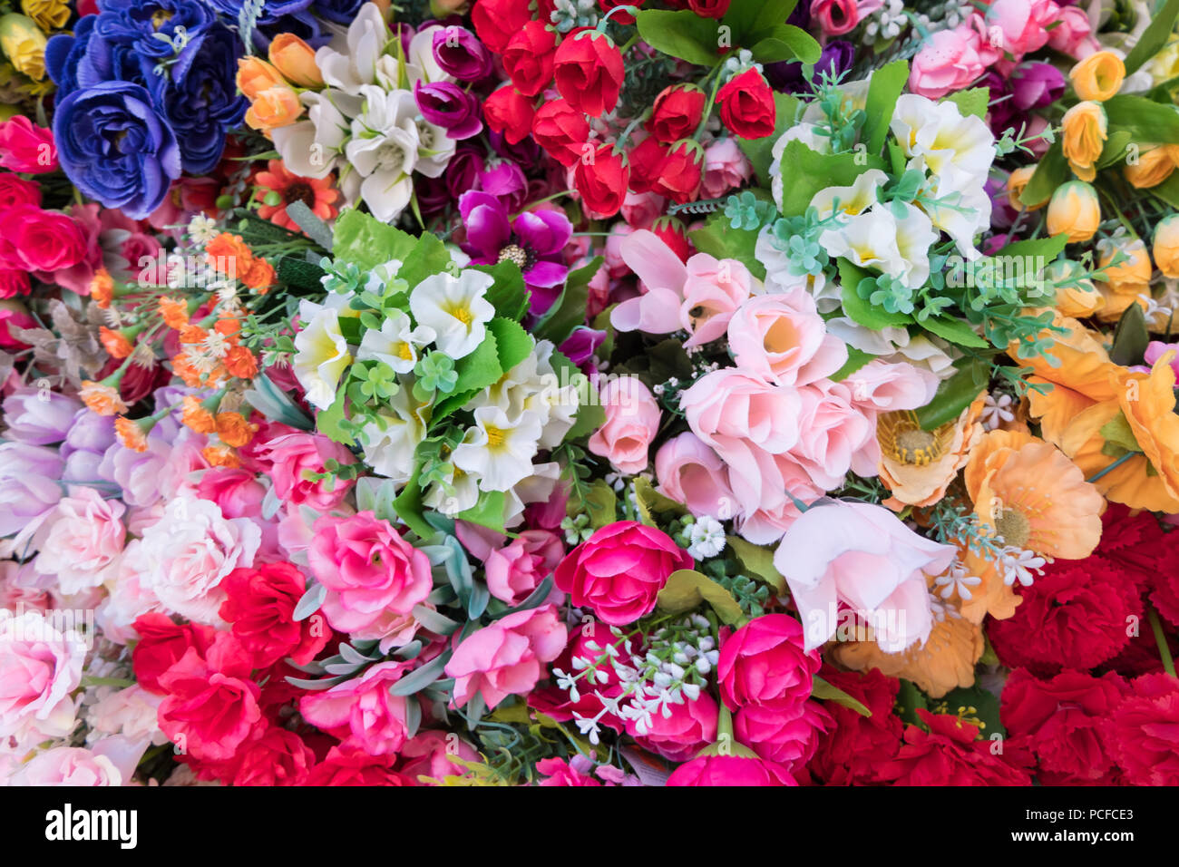 Fake flower wallpaper background Stock Photo Alamy