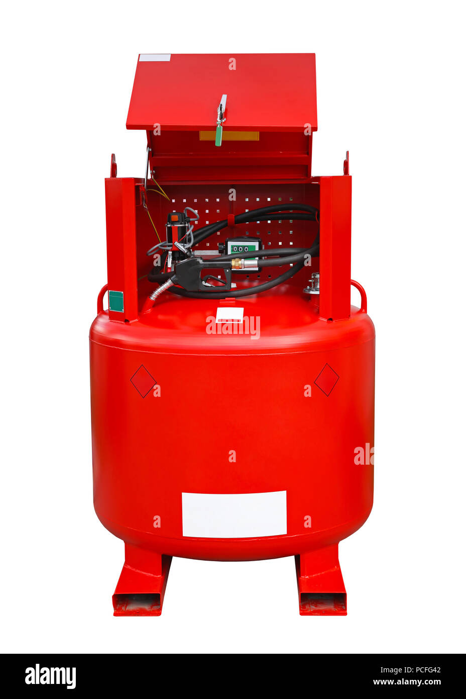 Mobile gasoline station isolated included clipping path Stock Photo Alamy