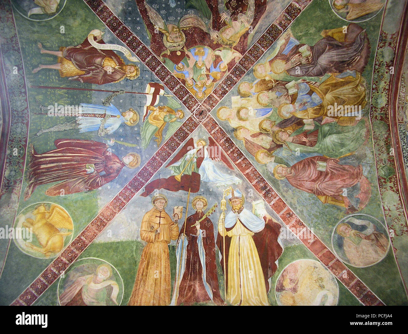 542 Santa Maria in Selva, affreschi, XV sec 02 Stock Photo