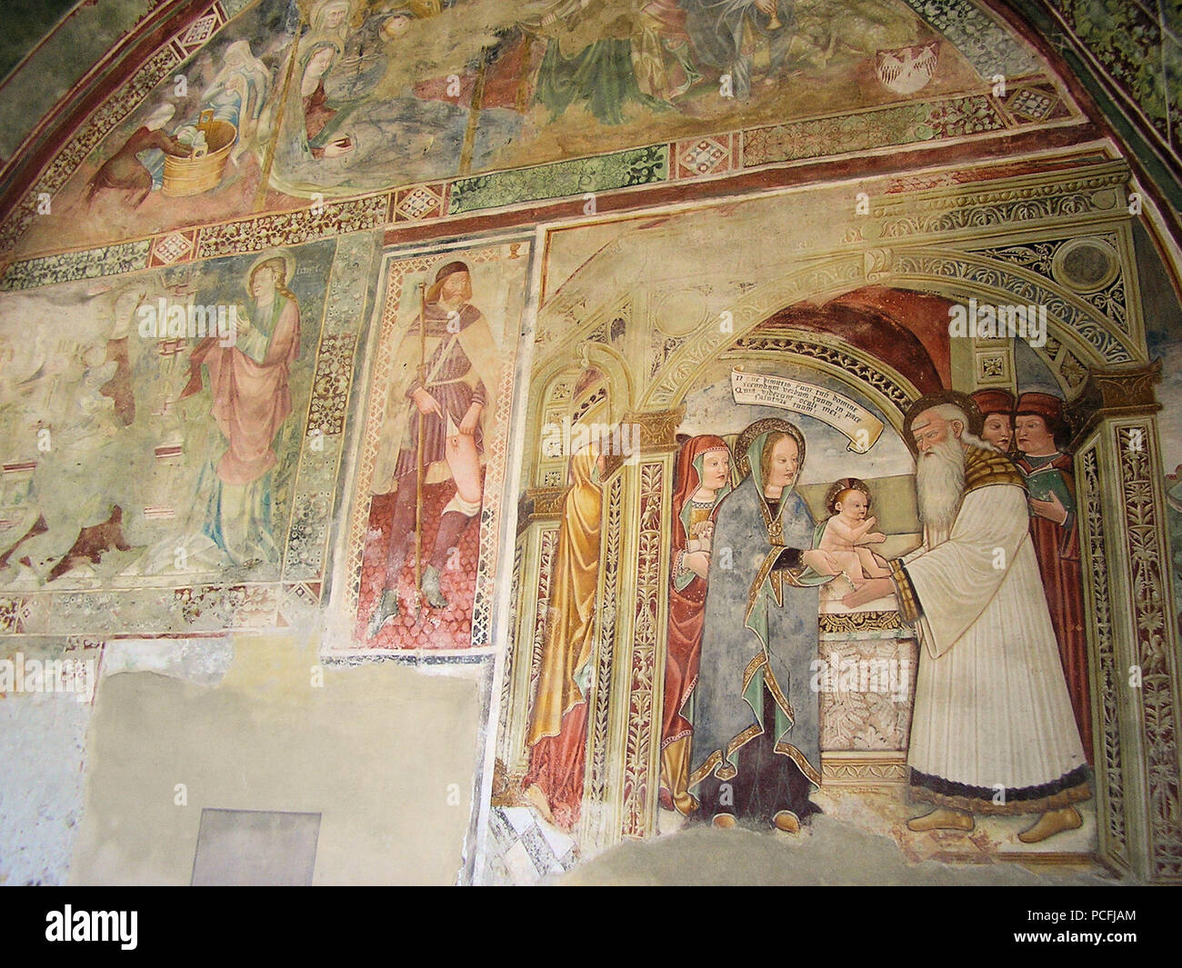 542 Santa Maria in Selva, affreschi, XV sec Stock Photo