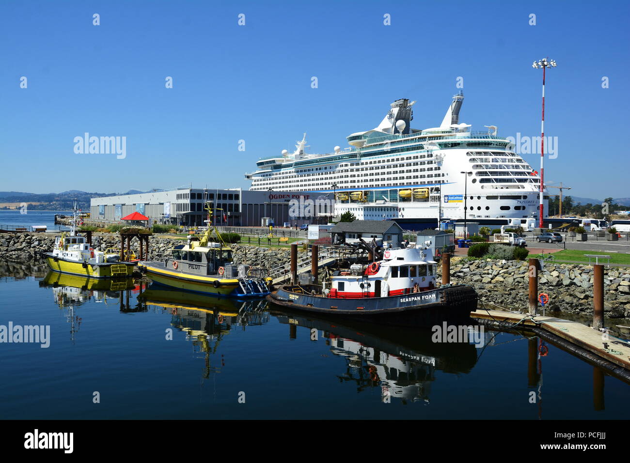 Ogden Point cruise ship terminal, Victoria BC, Canada Stock Photo