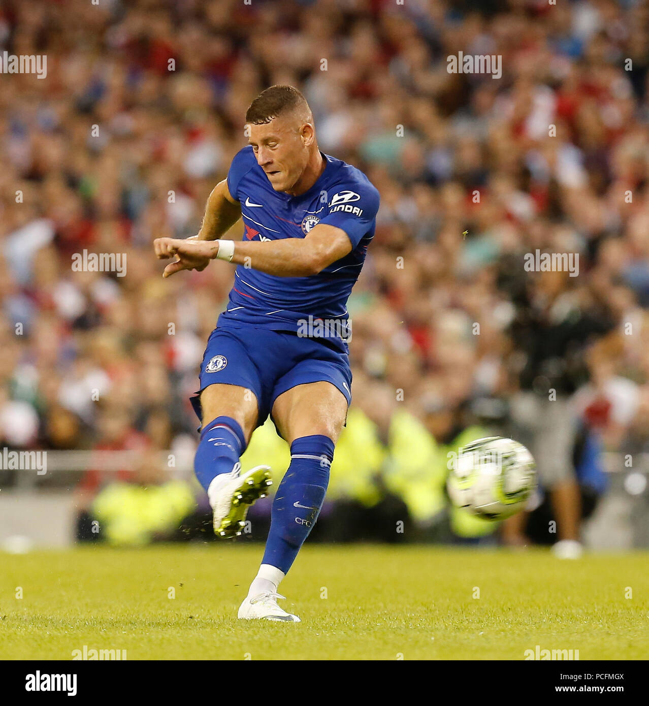 Aviva Stadium Dublin Ireland 1st Aug 2018 Pre Season Football Friendly International Champions Cup Arsenal Versus Chelsea Ross Barkley Of Chelsea Takes A Shot On Goal Credit Action Plus Sports Alamy Live News