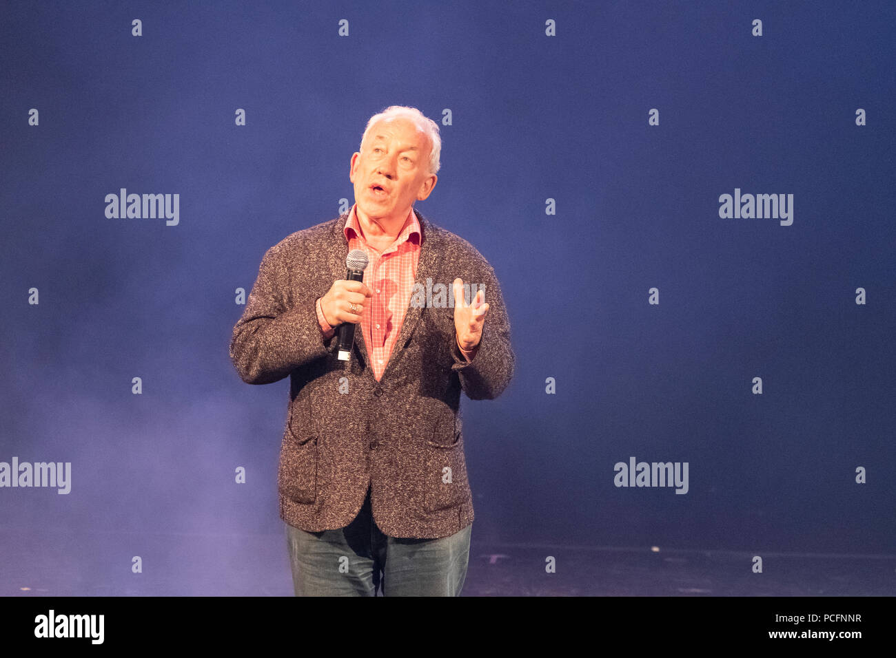 Edinburgh, Scotland, UK; 1 August, 2018. Cabaret acts from the  Assembly Gala Launch - Assembly's renowned opening night gala showcasing this year's programme highlights. Pictured; Simon Callow Credit: Iain Masterton/Alamy Live News Stock Photo
