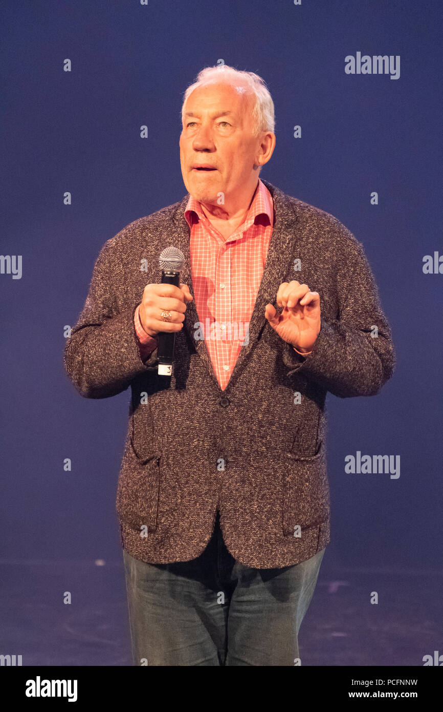 Edinburgh, Scotland, UK; 1 August, 2018. Cabaret acts from the  Assembly Gala Launch - Assembly's renowned opening night gala showcasing this year's programme highlights. Pictured; Simon Callow Credit: Iain Masterton/Alamy Live News Stock Photo