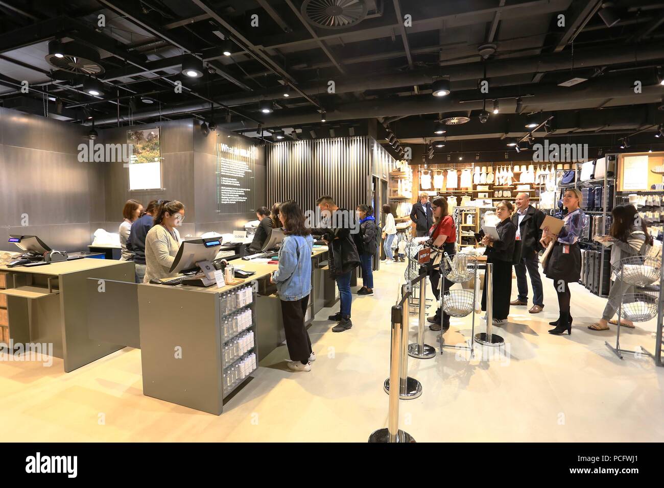 Canberra, Australia. 2nd Aug, 2018. Customers shop at the first MUJI