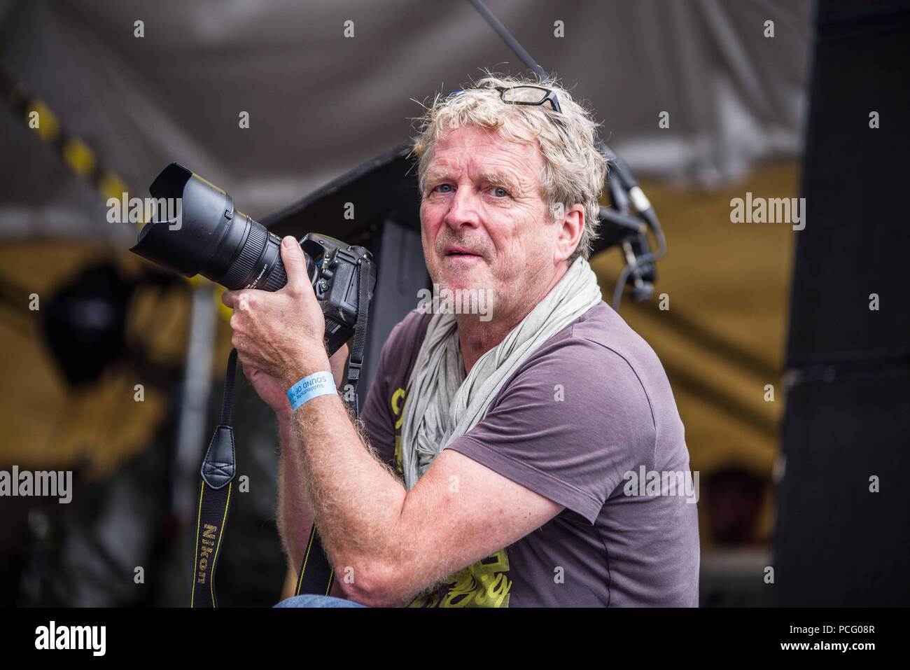 Munich, Bavaria, Germany. 22nd July, 2018. Photographer Hans Juergen Staudt, also known as HaJÃ¼ Staudt (HaJu Staudt) of Munich just a few days before his death. Staudt was a photographer with the United Nations Framework Convention on Climate Change (UNFCCC) Credit: Sachelle Babbar/ZUMA Wire/Alamy Live News Stock Photo