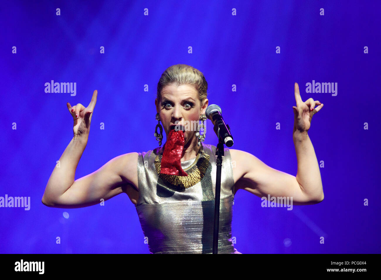 Edinburgh, Scotland. UK. 1 August 2018. Press Launch Assembly as a part of Edinburgh Fringe Festival. Pictured:  Lady Rizo. Pako Mera/Alamy Live News. Stock Photo