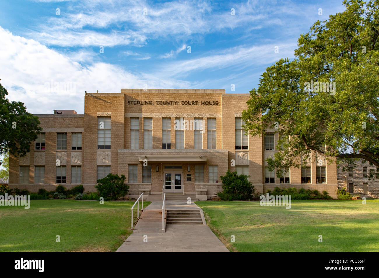 Historic 1938 Sterling county courthhouse in Sterling City Texas in