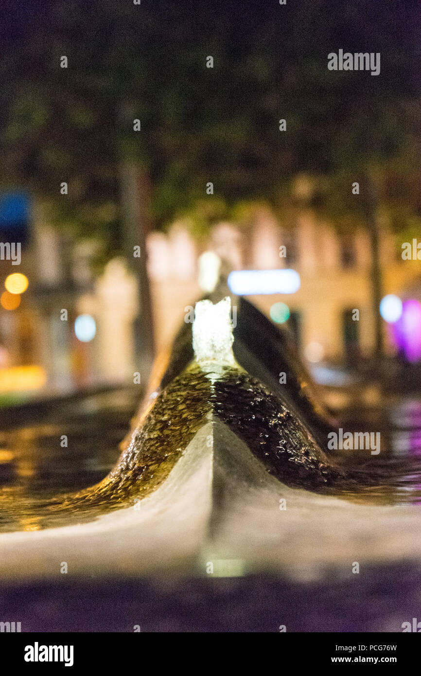 water fountain in the night close up picture Stock Photo - Alamy