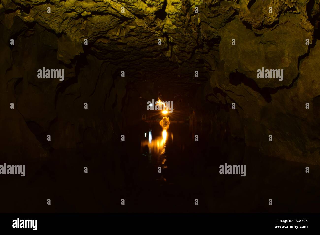 Alisadr water cave in Iran Stock Photo