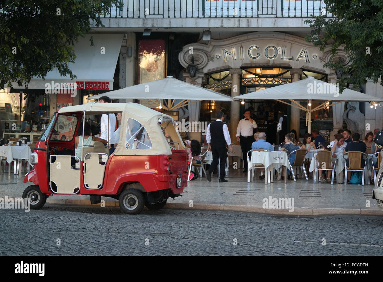 Lisbon. Café Nicolá, one of Lisbon’s oldest and most famous restaurants and cafes. Rossio square. Stock Photo
