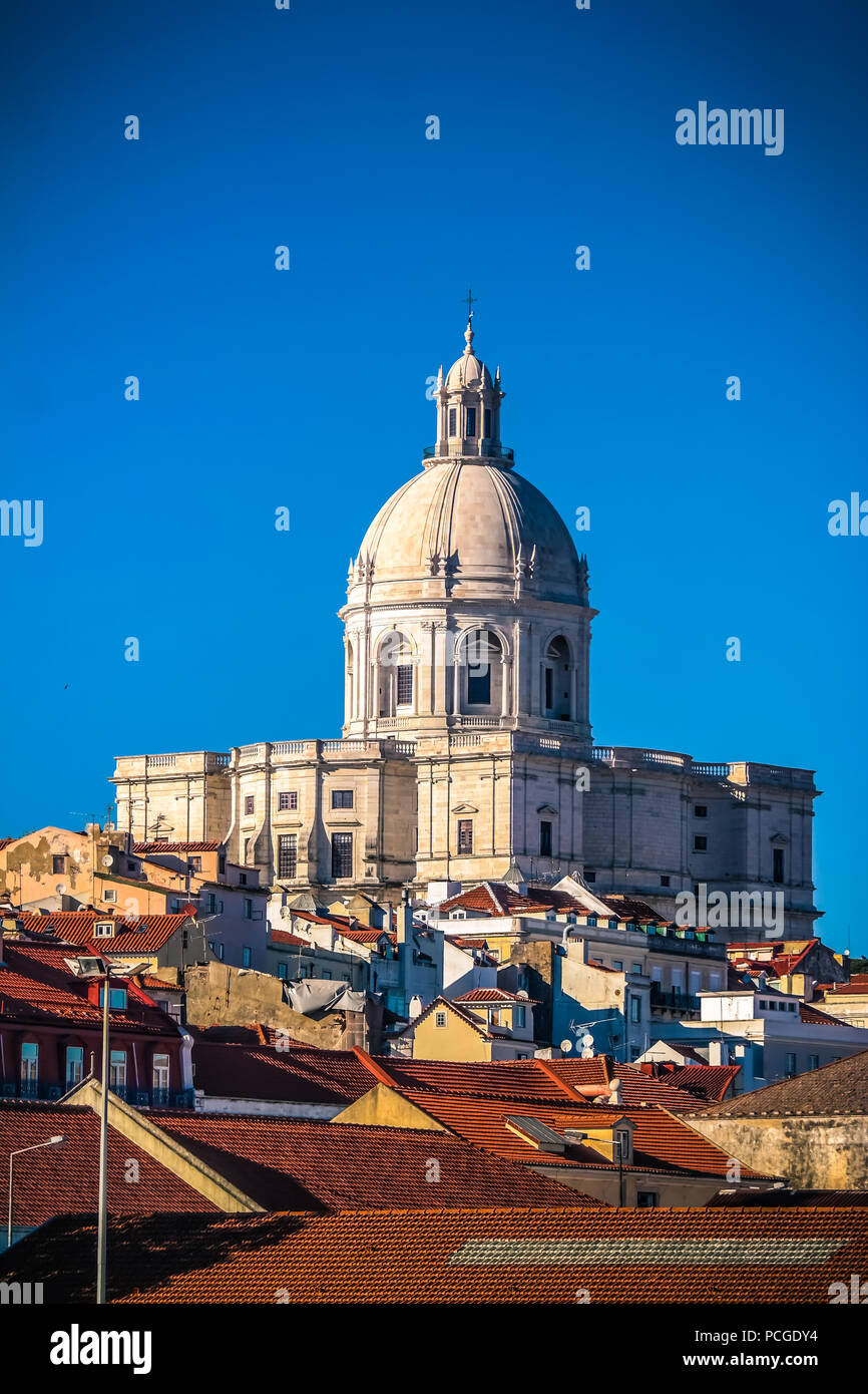 Lisbon. Igreja de Santa Engrácia, used as National Pantheon, in which important Portuguese personalities are buried. Stock Photo