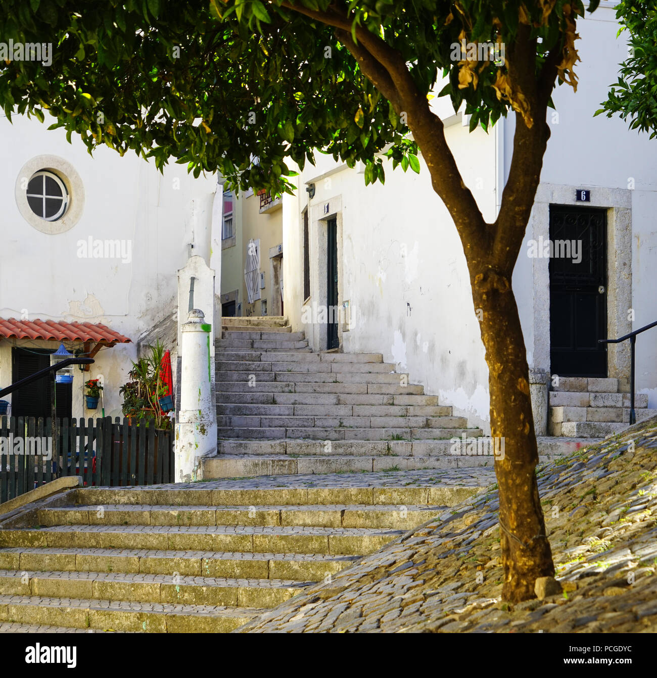 Lisbon. Stairway in Alfama. Stock Photo