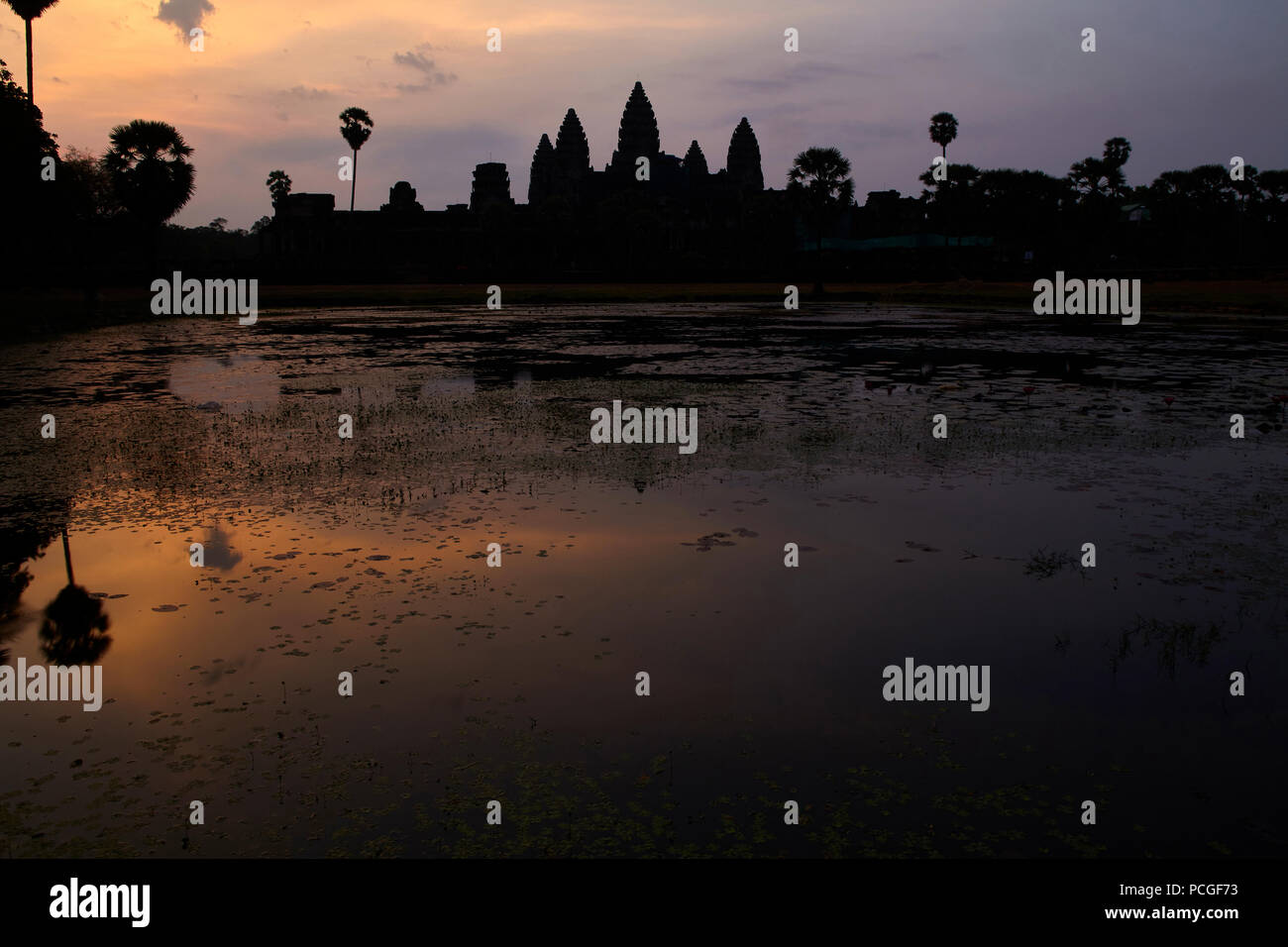 Sunrise at Angkor Wat Stock Photo