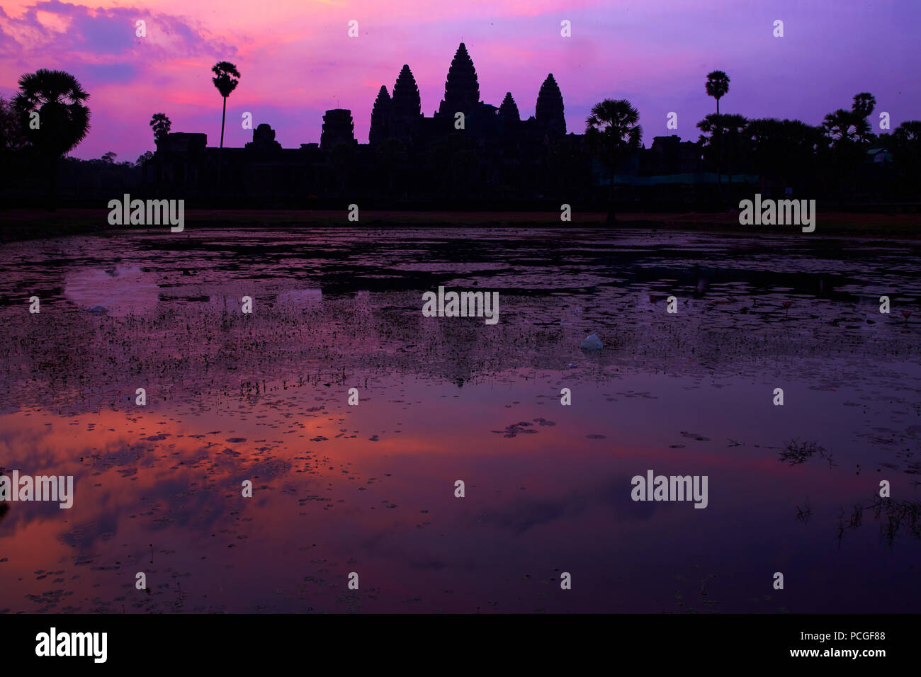 Sunrise at Angkor Wat Stock Photo