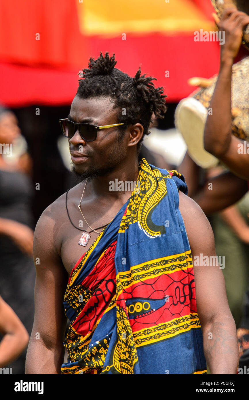 KUMASI, GHANA JAN 16, 2017 Unidentified Ghanaian funny man in