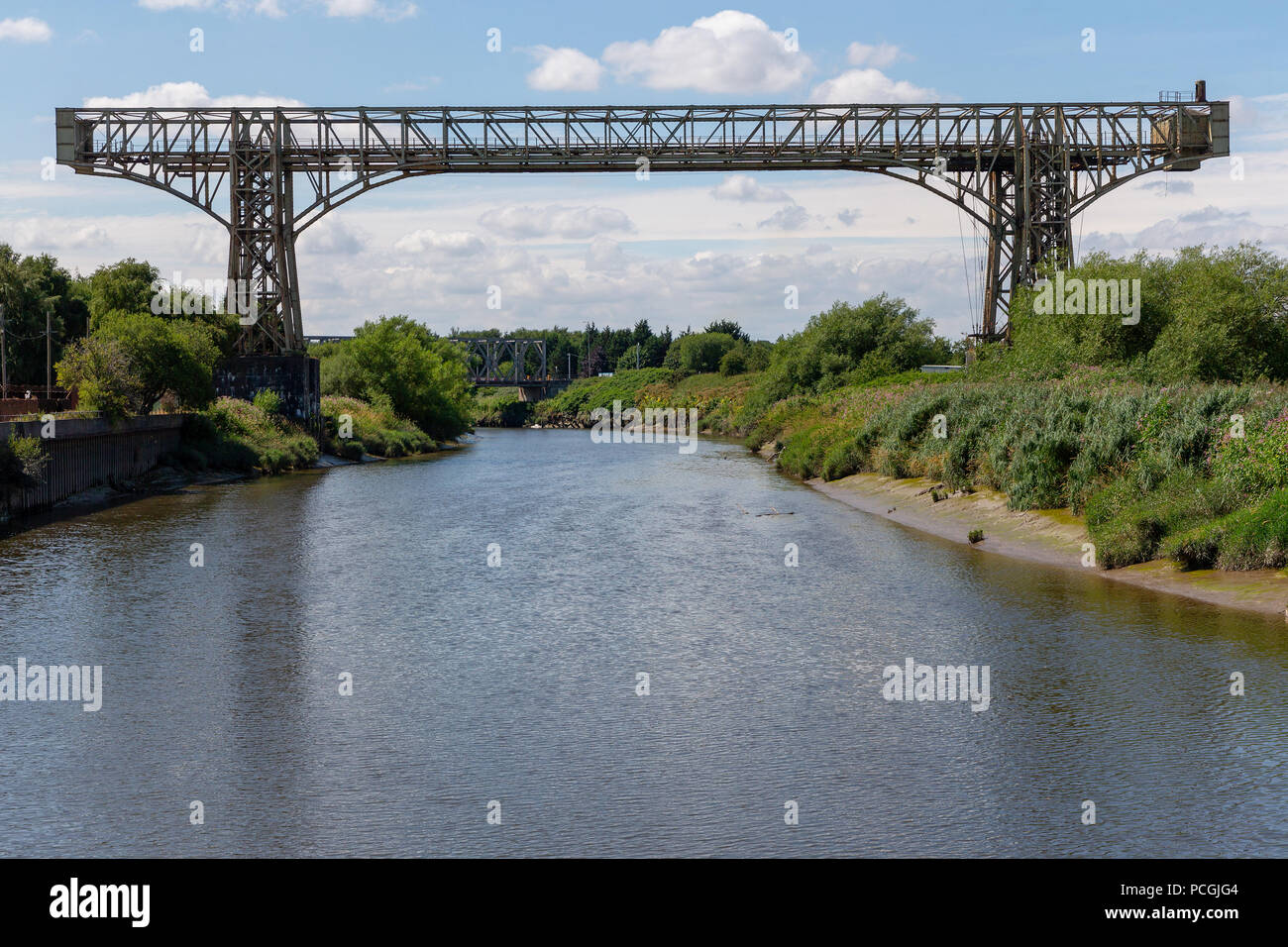 The Warrington Transporter Bridge or Bank Quay Transporter Bridge near to Crosfield’s soap works