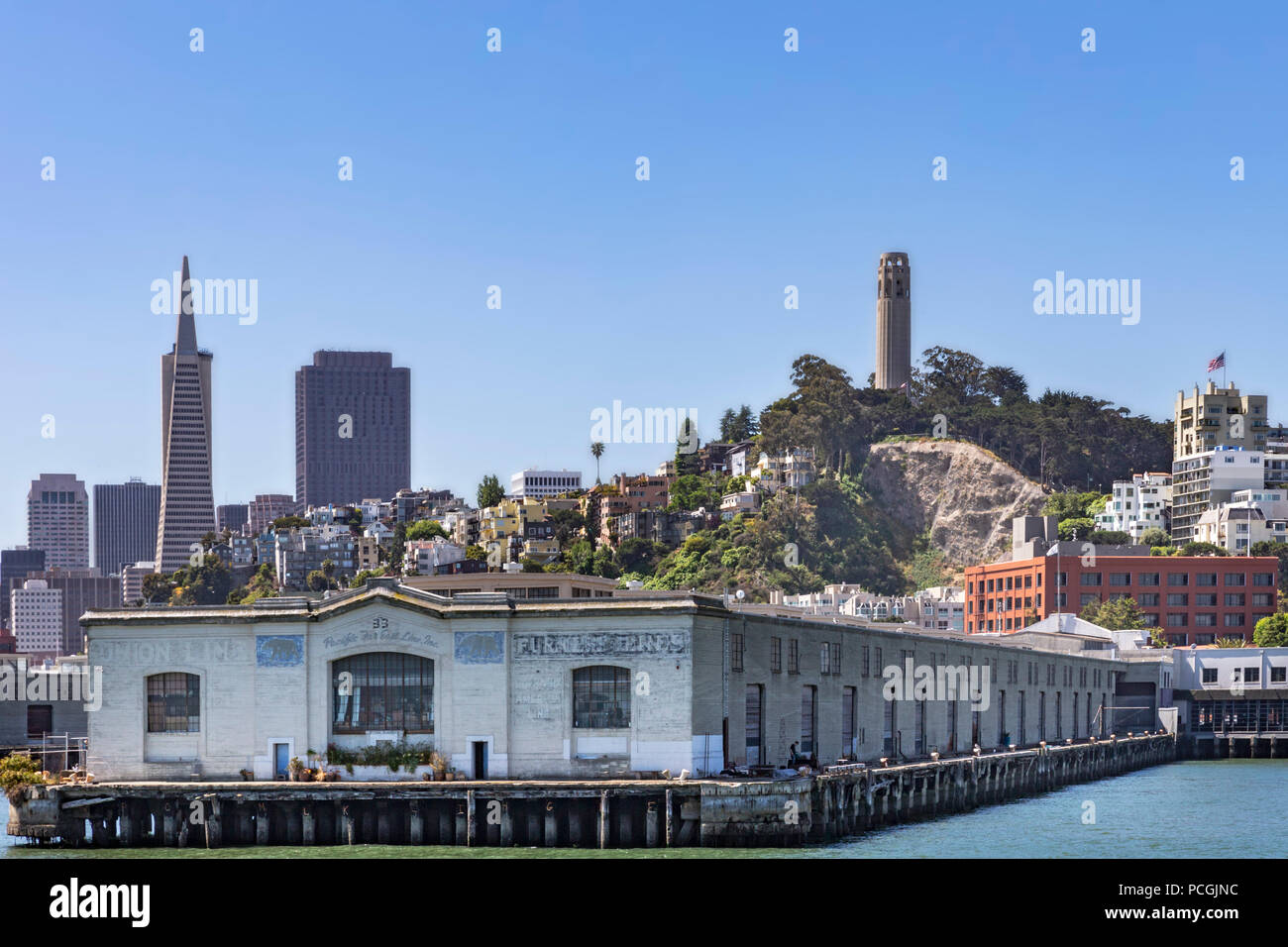 Pier 33 and city view, San Francisco, California, United States of America, Saturday, June 02 Pier 33 and city view, San Francisco, California, United States of America, Saturday, June 02