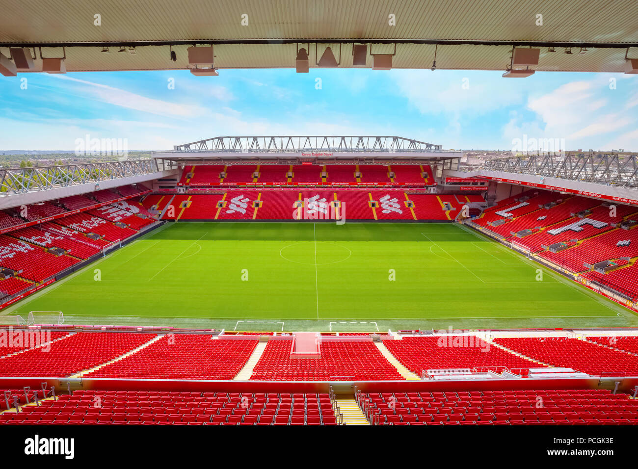Anfield stadium, the home ground of Liverpool FC in UK ...