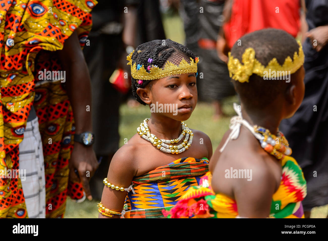 KUMASI, GHANA - JAN 16, 2017: Unidentified Ghanaian little girl in