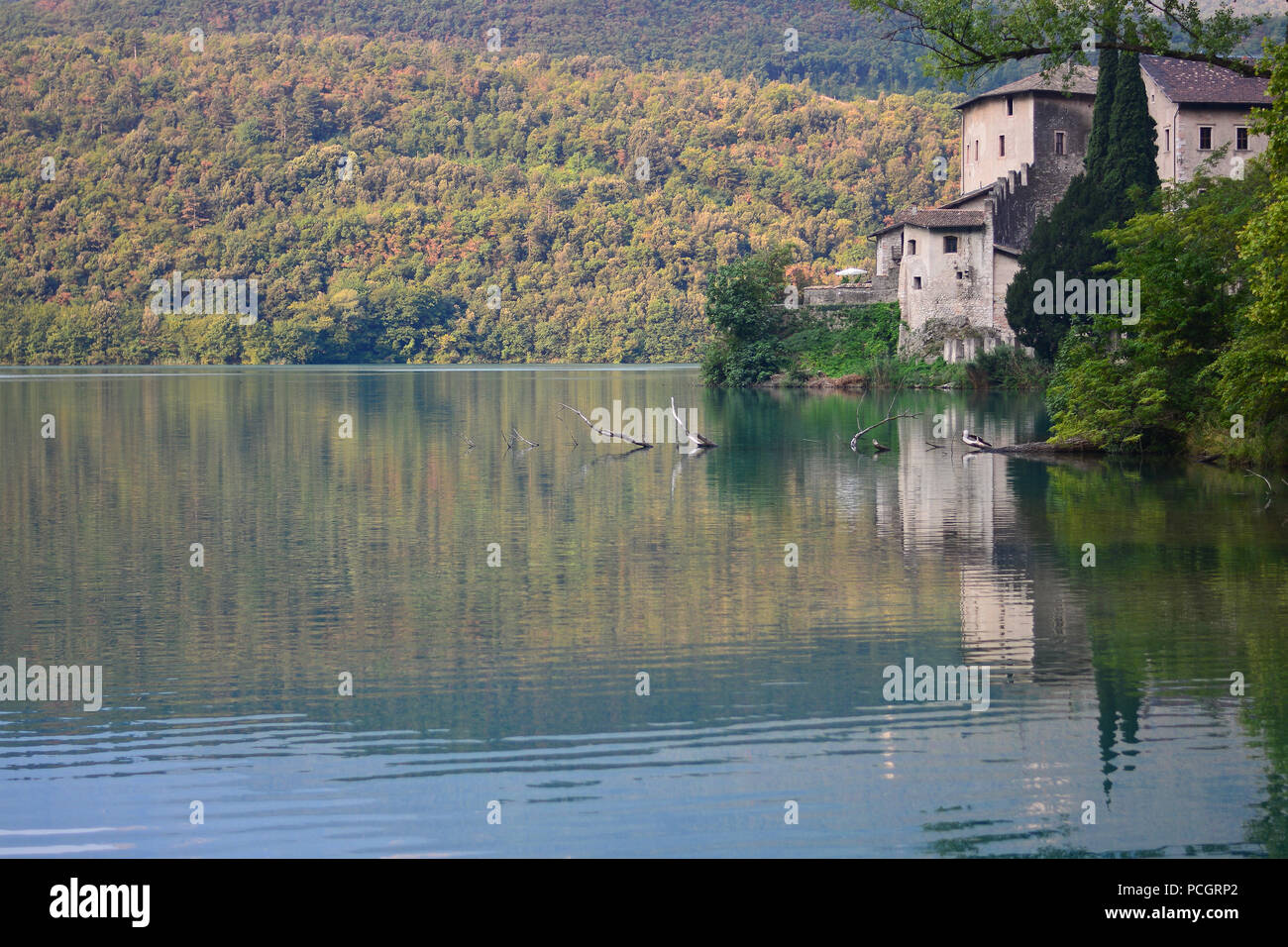 autumn on the mountain lake Stock Photo - Alamy