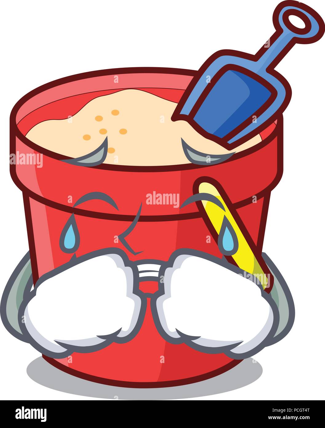 Crying sand bucket mascot cartoon Stock Vector Image & Art Alamy