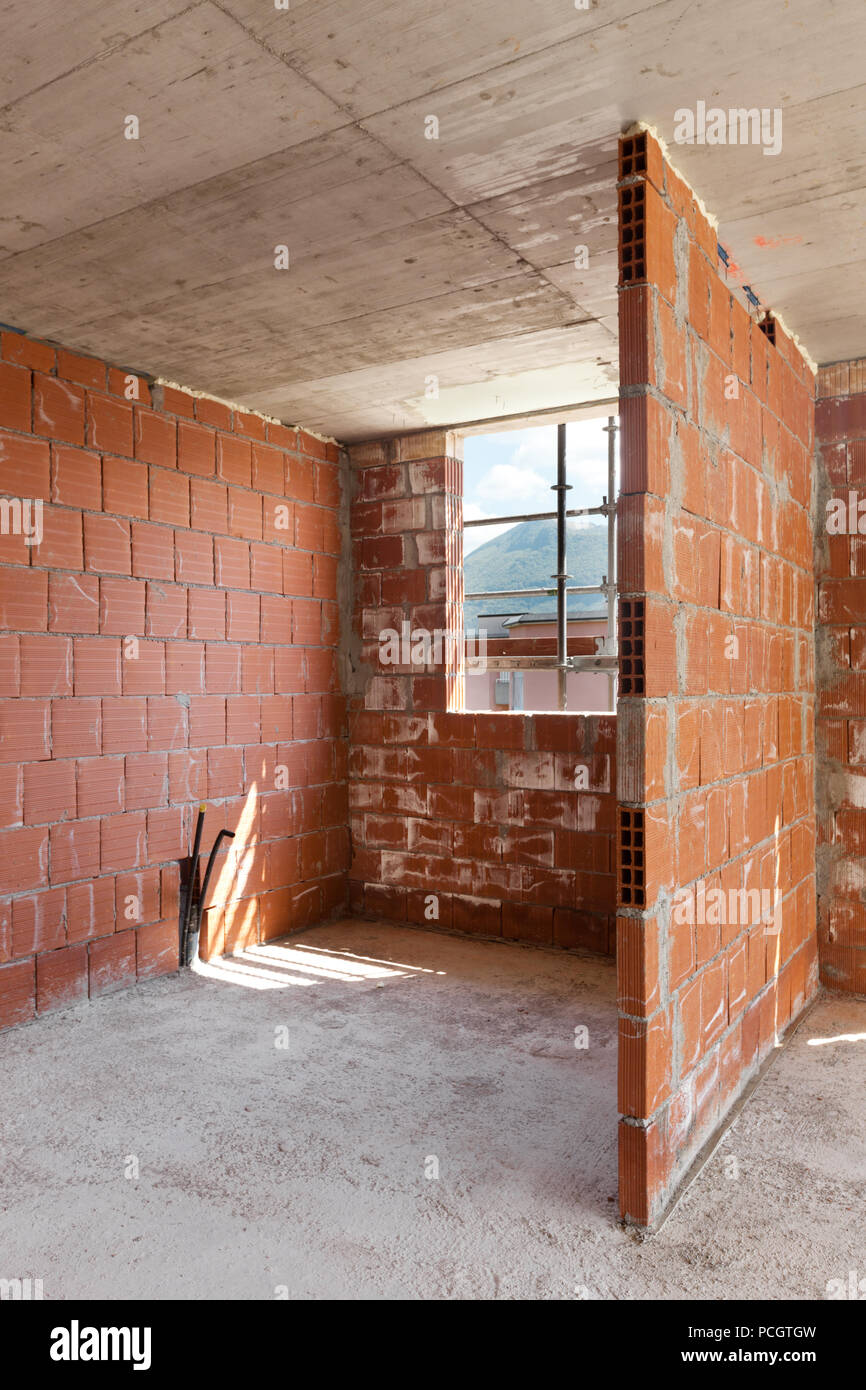 photo Building A Wall In A House https www alamy com building construction site in progress to new house brick wall image214270809 html