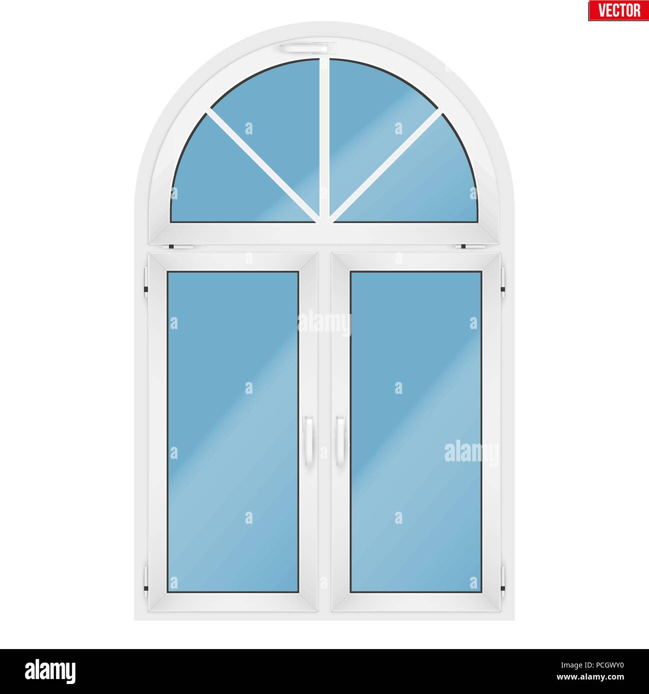 PVC window with arch Stock Vector Image & Art - Alamy