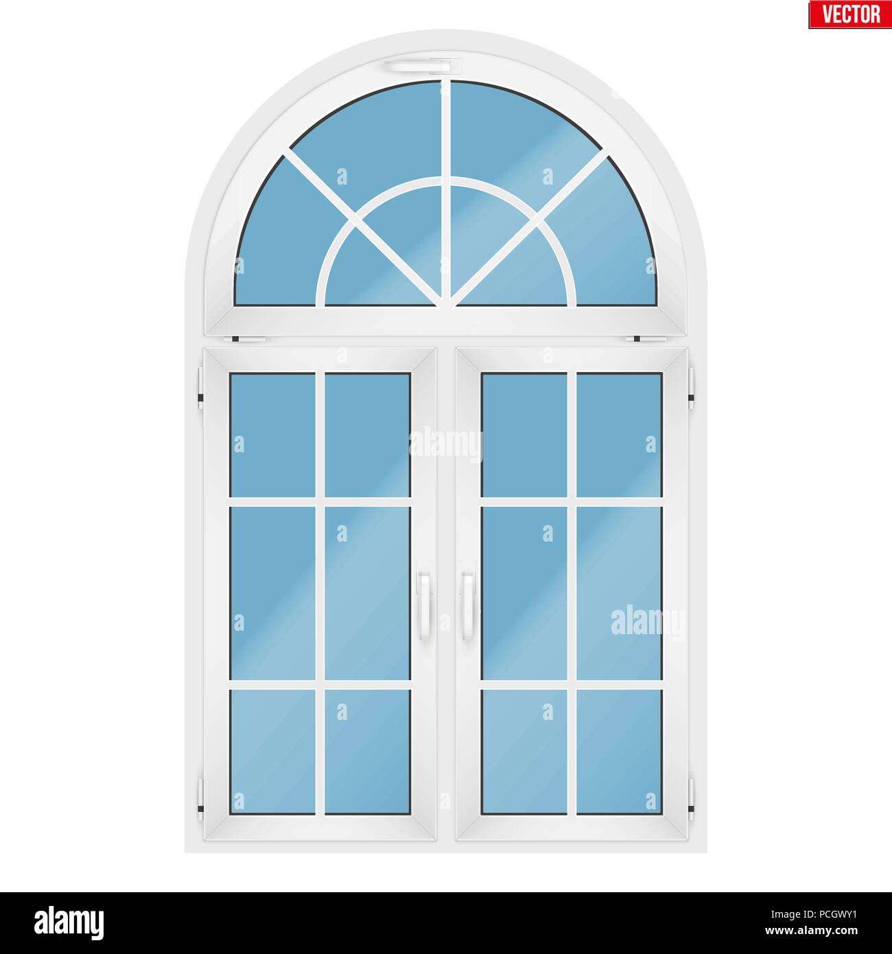 PVC window with arch Stock Vector Image & Art - Alamy