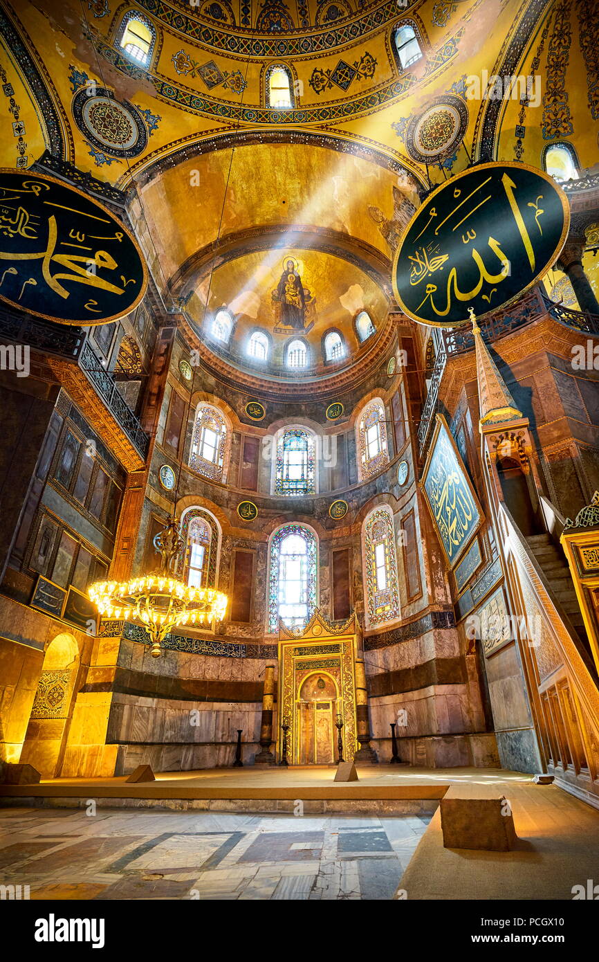 Interior Of Hagia Sophia Museum Istanbul Turkey Stock